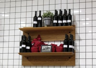 Bottles of wine on a shelf